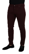 Bordeaux Cotton Stretch GOLD Denim Jeans Dolce & Gabbana