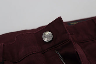 Bordeaux Cotton Stretch GOLD Denim Jeans Dolce & Gabbana