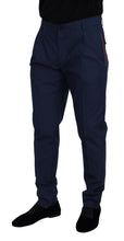 Blue Cotton Silk Trousers Chinos Pants Dolce & Gabbana