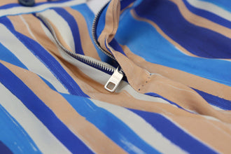 Blue Striped Silk Cotton Slim Trousers Pants Dolce & Gabbana