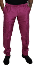 Pink Silk Slim Trousers Dress Formal Pants Dolce & Gabbana