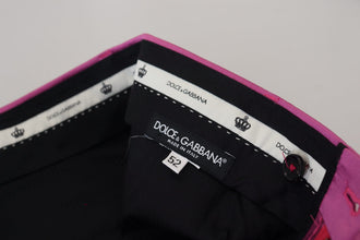 Pink Silk Slim Trousers Dress Formal Pants Dolce & Gabbana
