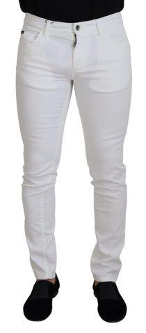 White Slim Skinny Stretch Cotton Denim Jeans Dolce & Gabbana