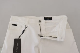 White Slim Skinny Stretch Cotton Denim Jeans Dolce & Gabbana