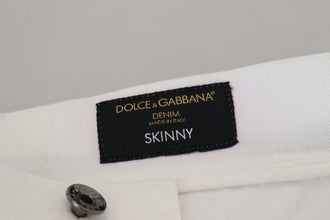 White Slim Skinny Stretch Cotton Denim Jeans Dolce & Gabbana