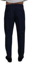Blue Cotton Slim Trousers Chinos Pants Dolce & Gabbana