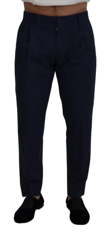 Blue Cotton Slim Trousers Chinos Pants Dolce & Gabbana