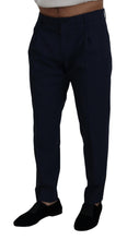 Blue Cotton Slim Trousers Chinos Pants Dolce & Gabbana