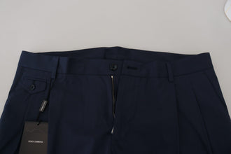 Blue Cotton Slim Trousers Chinos Pants Dolce & Gabbana