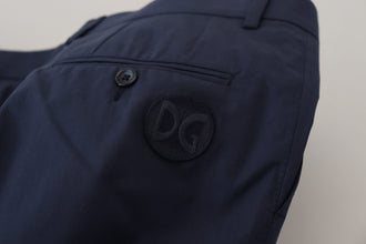 Blue Cotton Slim Trousers Chinos Pants Dolce & Gabbana
