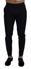 Blue Stretch Cotton Slim Trousers Chinos Pants Dolce & Gabbana