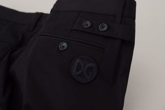 Blue Stretch Cotton Slim Trousers Chinos Pants Dolce & Gabbana