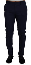 Blue Linen Cotton Slim Trousers Chinos Pants Dolce & Gabbana