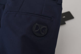 Blue Linen Cotton Slim Trousers Chinos Pants Dolce & Gabbana