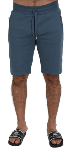 Blue Cotton Bermuda Casual Mens Shorts Dolce & Gabbana
