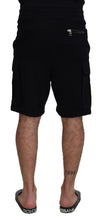 Black Cotton Bermuda Cargo Shorts Dolce & Gabbana