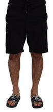 Black Cotton Bermuda Cargo Shorts Dolce & Gabbana
