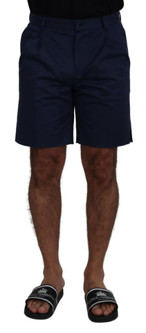 Blue Chinos Cotton Stretch Casual Shorts Dolce & Gabbana