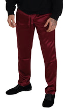 Bordeaux Silk DG Sleep Lounge Pants Dolce & Gabbana