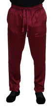 Bordeaux Silk DG Sleep Lounge Pants Dolce & Gabbana