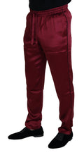 Bordeaux Silk DG Sleep Lounge Pants Dolce & Gabbana