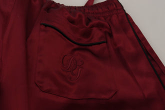 Bordeaux Silk DG Sleep Lounge Pants Dolce & Gabbana
