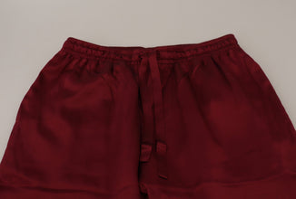 Bordeaux Silk DG Sleep Lounge Pants Dolce & Gabbana