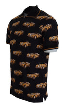 Black Car Print Short Sleeve Polo T-shirt Dolce & Gabbana