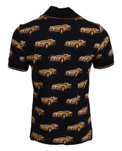Black Car Print Short Sleeve Polo T-shirt Dolce & Gabbana