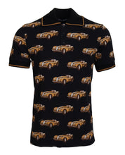 Black Car Print Short Sleeve Polo T-shirt Dolce & Gabbana
