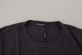 Gray Crewneck Cotton Short Sleeve  T-shirt Dolce & Gabbana