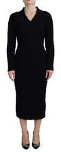 Black Wool Knitted Sheath Sweater Dress Dolce & Gabbana
