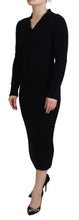 Black Wool Knitted Sheath Sweater Dress Dolce & Gabbana