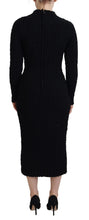 Black Wool Knitted Sheath Sweater Dress Dolce & Gabbana
