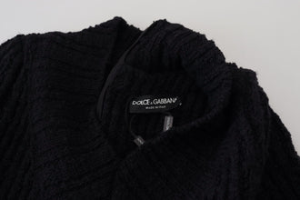 Black Wool Knitted Sheath Sweater Dress Dolce & Gabbana