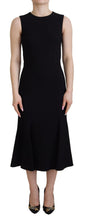 Black Dress Sheath Flare Viscose Dress Dolce & Gabbana