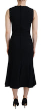 Black Dress Sheath Flare Viscose Dress Dolce & Gabbana