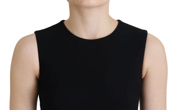 Black Dress Sheath Flare Viscose Dress Dolce & Gabbana