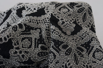 Black Gray Jacquard Sheath Bodycon Dress Dolce & Gabbana