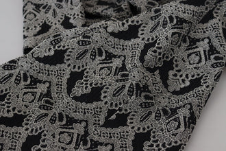 Black Gray Jacquard Sheath Bodycon Dress Dolce & Gabbana