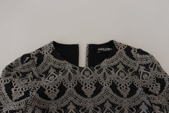 Black Gray Jacquard Sheath Bodycon Dress Dolce & Gabbana
