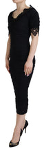 Black Sheath Midi Bodycon Lace Silk Dress Dolce & Gabbana
