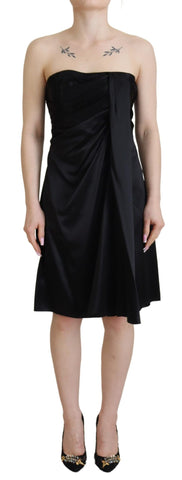Black Silk Shift Short Mini Party Dress Dolce & Gabbana