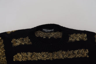 Black Gold D&G Crystal Cashmere Sweater Dolce & Gabbana