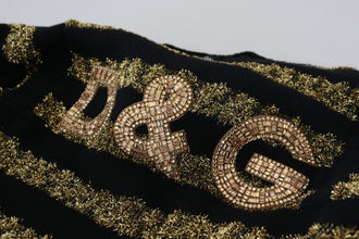 Black Gold D&G Crystal Cashmere Sweater Dolce & Gabbana