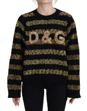 Black Gold D&G Crystal Cashmere Sweater Dolce & Gabbana