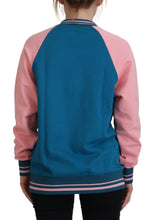 Blue Pink Queen Sequin Crystal Sweater Dolce & Gabbana