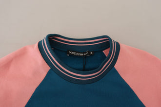 Blue Pink Queen Sequin Crystal Sweater Dolce & Gabbana