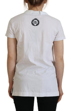 White Short Sleeve V-neck Cotton Top Blouse T-shirt Dolce & Gabbana