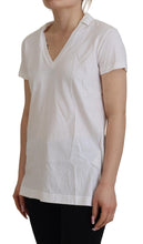 White Short Sleeve V-neck Cotton Top Blouse T-shirt Dolce & Gabbana